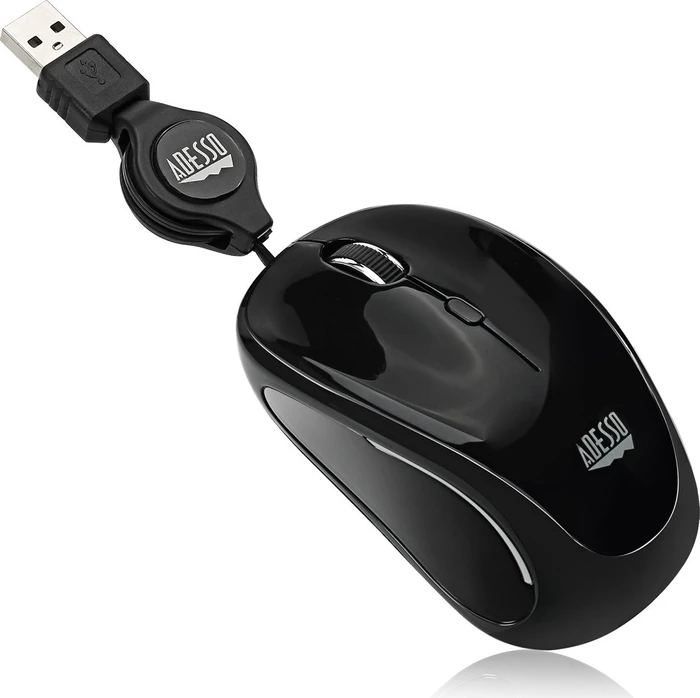Adesso iMouse S8B Illuminated Retractable Mini Mouse schwarz, USB