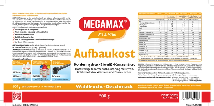 Megamax Aufbaukost Waldfrucht 500g