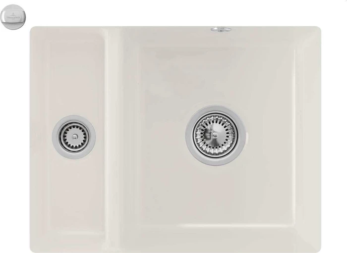 Villeroy & Boch Subway 60 XU Unterbau Becken rechts mit Ablauffernbedienung crema