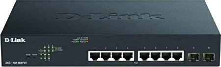 D-Link DGS-1100 Desktop Gigabit Smart Switch, 8x RJ-45, 2x SFP, 130W PoE+