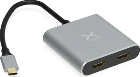 Krux USB-C auf 2x HDMI 4K 30Hz Adapter mit USB PD, USB-C 3.0 [Stecker] (KRX0049)