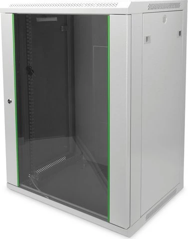 Digitus Professional Dynamic Basic Serie Wandschrank 16HE, Sicherheitsglastür, IP2X, grau, 450mm tief