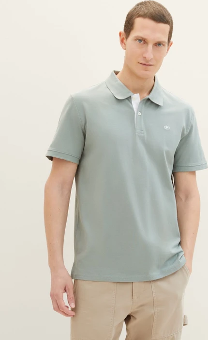 Tom Tailor Piqué Poloshirt kurzarm iced grey mint (Herren)