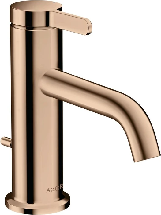 Hansgrohe Axor One Waschbeckenarmatur 70 mit Hebelgriff und Zugstangen-Ablaufgarnitur polished red gold