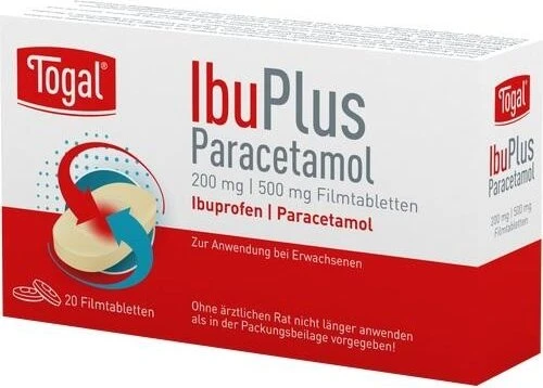 Togal IbuPlus Paracetamol 200 mg/500mg Filmtabletten, 20 Stück