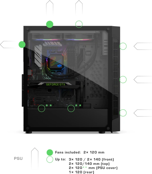 Endorfy SilentiumPC Armis AR6 TG, Glasfenster