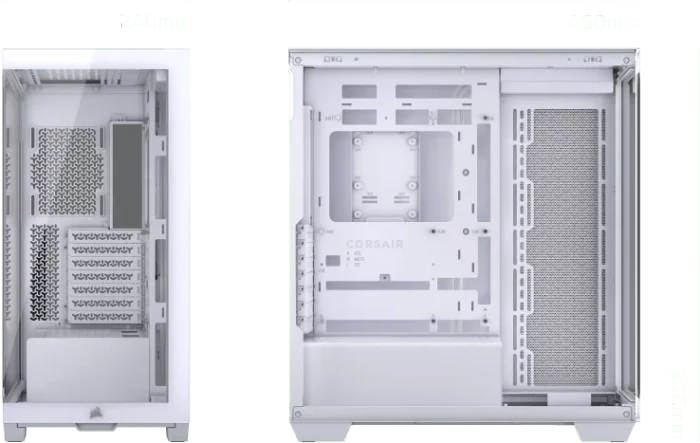 Corsair iCue 3500X RGB, weiß, Glasfenster