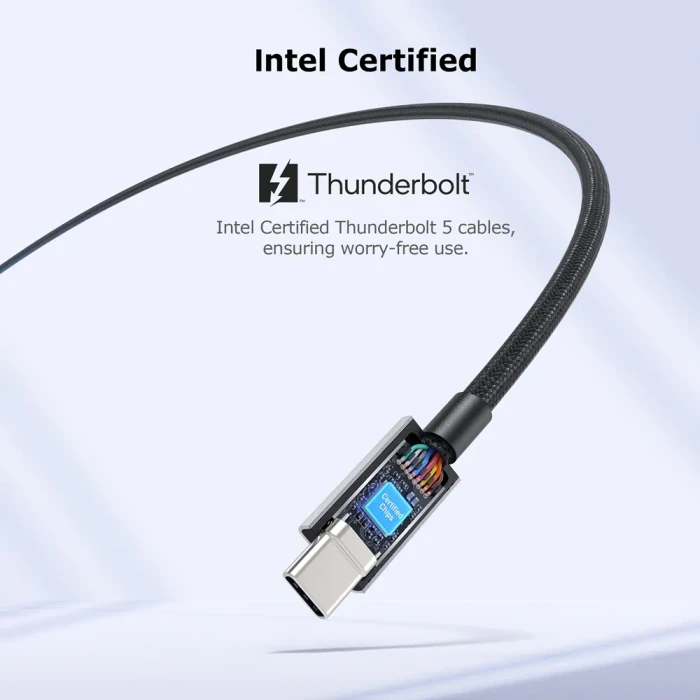Cable Matters Thunderbolt 5 Kabel, 240W, schwarz, 0.5m (verschiedene Markenbezeichnungen)