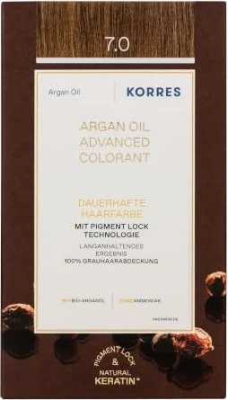 Korres Argan Oil Permanent Hair Colorant Haarfarbe 7.0 mittelblond