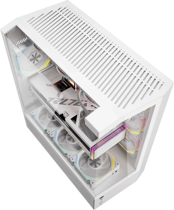 DarkFlash DY460 White, Glasfenster