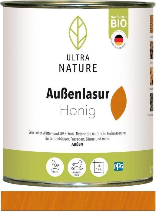 Ultra Nature Außen-Lasur honig, 750ml