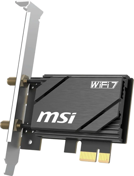 MSI HERALD GPBE65 BE6500 WI-FI 7, 2.4GHz/5GHz/6GHz WLAN, Bluetooth 5.4, PCIe x1