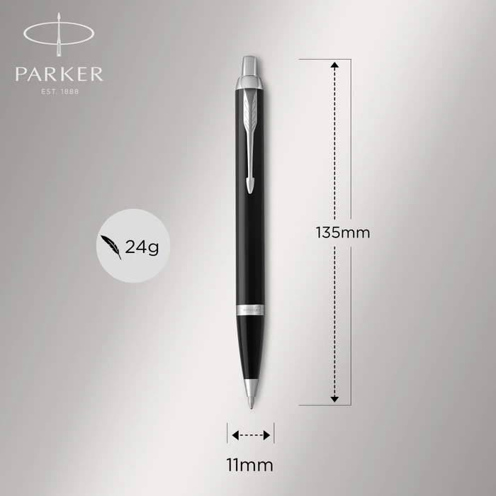 Parker IM Duo, Lacquer Black Chrome Trim, 2 Stück