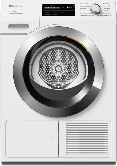 Miele T1 Excellence TEL795WP EcoSpeed & Steam & 9kg Wärmepumpentrockner lotosweiß