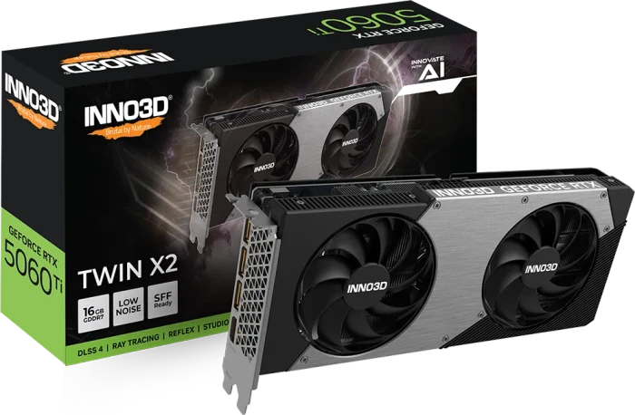 INNO3D GeForce RTX 5060 Ti Twin X2, 16GB GDDR7, HDMI, 3x DP