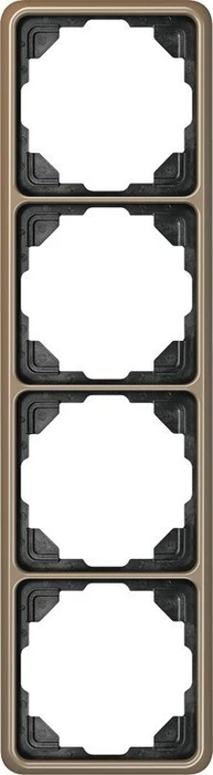 Jung Serie CD 500 Rahmen Metall 4-fach, gold-bronze
