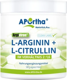 APOrtha Argiviron L-Arginin + L-Citrullin Pulver, 500g