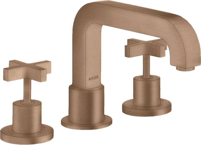 Hansgrohe Axor Citterio 3-Loch Wannenrandarmatur mit Kreuzgriffen brushed red gold