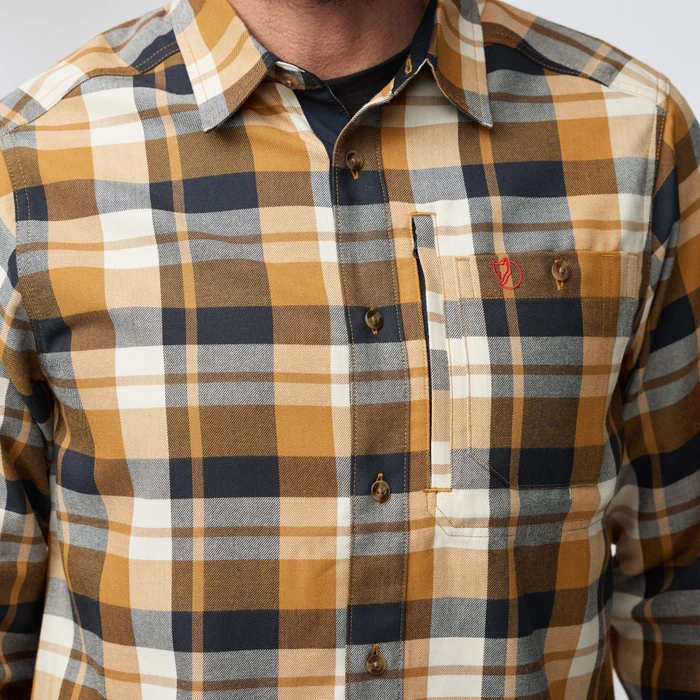 Fjällräven Fjällglim Hemd langarm buckwheat brown/dark navy (Herren)