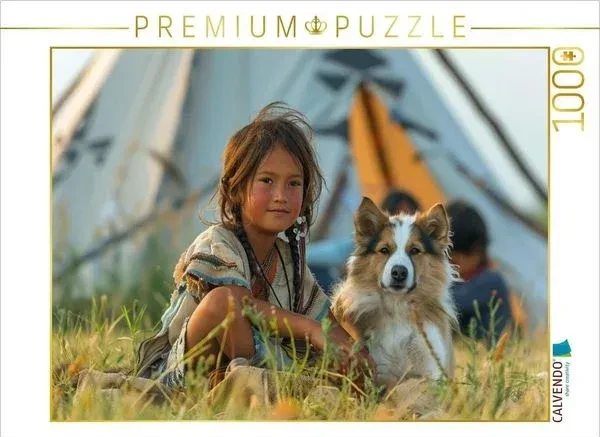 Calvendo Spielgefährten - Indianisches Kind und Hund