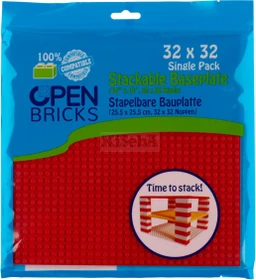 Open Bricks Stapelbare Bauplatte 32x32 Single Pack rot