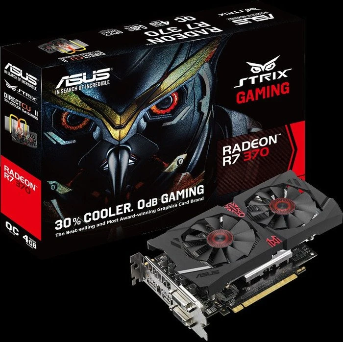 ASUS Strix Radeon R7 370, STRIX-R7370-DC2OC-4GD5-GAMING, 4GB GDDR5, 2x DVI, HDMI, DP