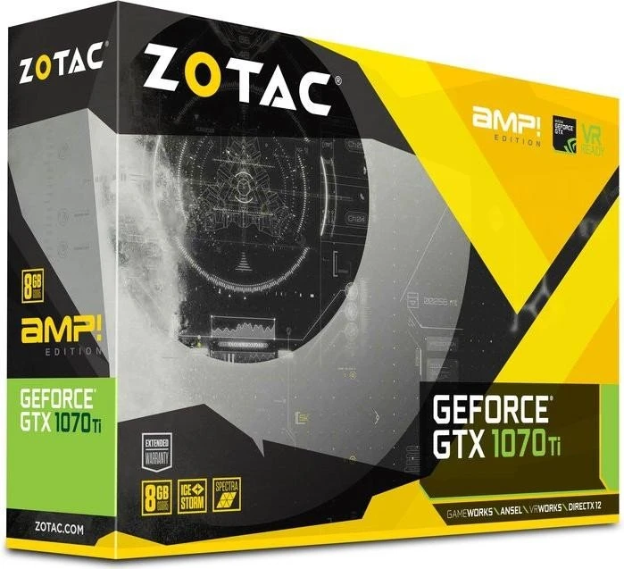 Zotac GeForce GTX 1070 Ti AMP Edition, 8GB GDDR5, DVI, HDMI, 3x DP