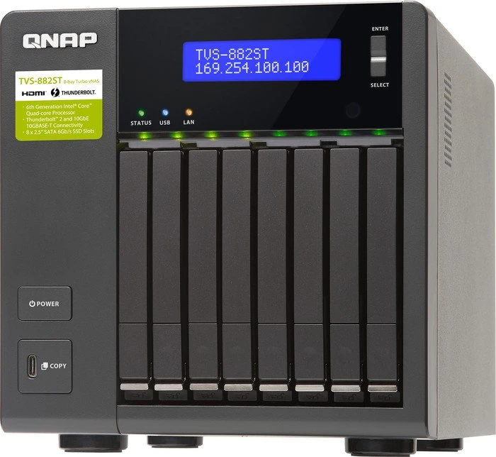 QNAP TVS-882ST3-i7-16G, 16GB RAM, 2x RJ-45 10GBase-T, 2x RJ-45 1000Base-T