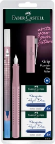 Faber-Castell Füller Grip 2010 rose shadows, rechte Hand/linke Hand, mittel, 2er-Set, Blister