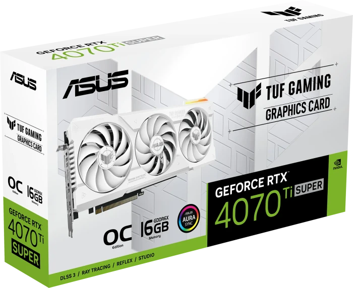 ASUS TUF Gaming GeForce RTX 4070 Ti SUPER OC White, TUF-RTX4070TIS-O16G-WHITE-GAMING, 16GB GDDR6X, 2x HDMI, 3x DP