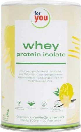for you Whey Protein Isolate Vanille-Zitronenquark 600g