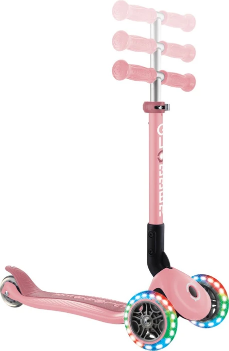 Globber Foldable Lights Kickboard pale pink
