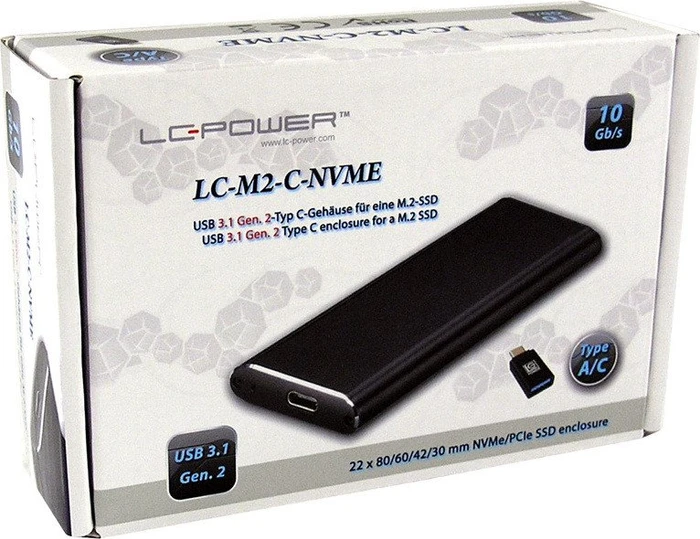LC-Power LC-M2-C-NVME, USB-C 3.1