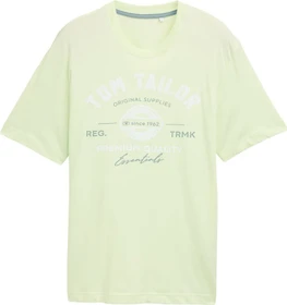 Tom Tailor Logo-Print T-Shirt kurzarm lime cream green (Herren)