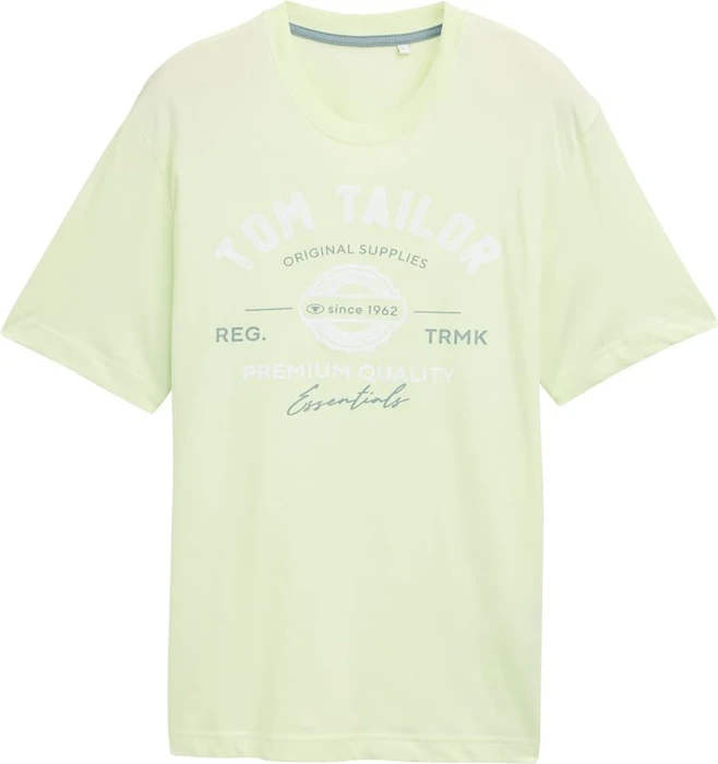 Tom Tailor Logo-Print T-Shirt kurzarm lime cream green (Herren)