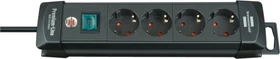 Brennenstuhl Premium-Line, 4-fach, 1.8m, schwarz