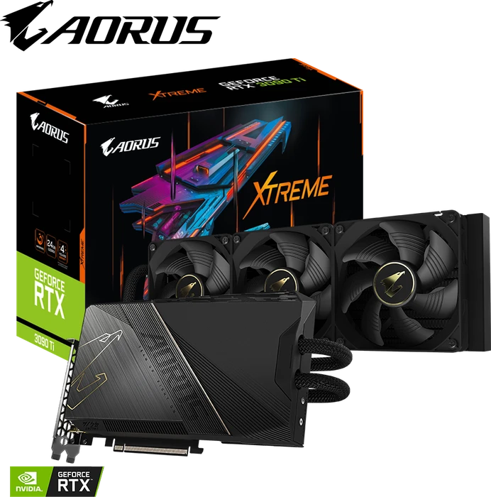 GIGABYTE AORUS GeForce RTX 3090 Ti Xtreme Waterforce 24G, 24GB GDDR6X, HDMI, 3x DP