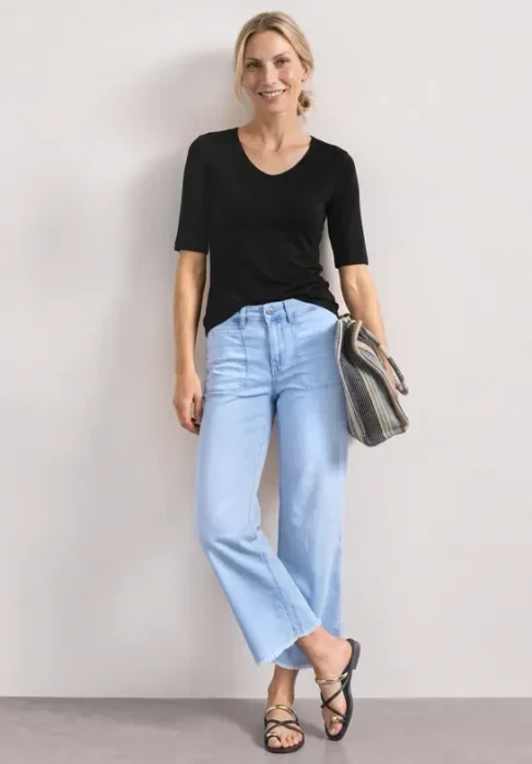 Street One Basic Palmira T-Shirt kurzarm schwarz (Damen)