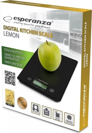 Esperanza EKS002K Lemon digitale Küchenwaage schwarz