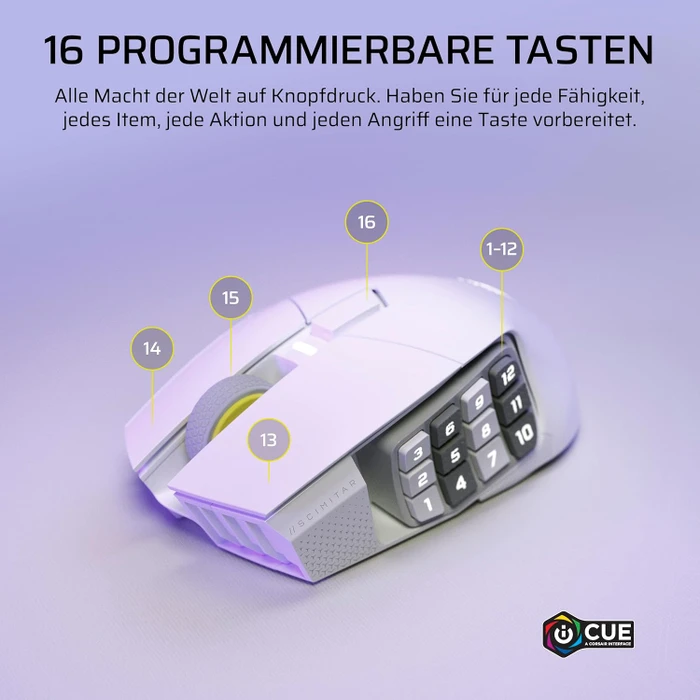 Corsair Scimitar Elite Wireless SE MMO, weiß, USB/Bluetooth