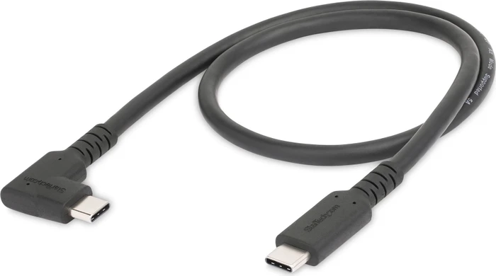StarTech USB Kabel, USB 3.1, 10Gb/s, 8K60Hz, 100W, USB-C [Stecker] auf USB-C [Stecker], 90° gewinkelt, 50cm