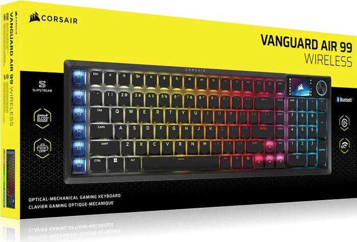 Corsair Vanguard Air 99 Wireless, schwarz, LEDs RGB, Corsair OPX Low-Profile, USB/Bluetooth, US