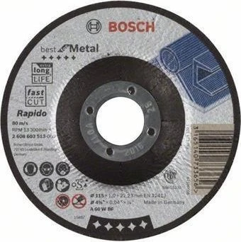 Bosch Professional A60WBF Best for Metal Trennscheibe, 115x1x22.23mm, 1 Stück