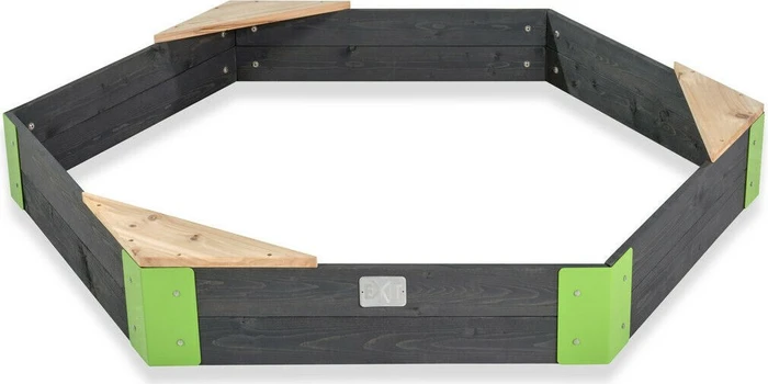 Exit Toys Aksent Holzsandkasten sechseckig 160x140cm