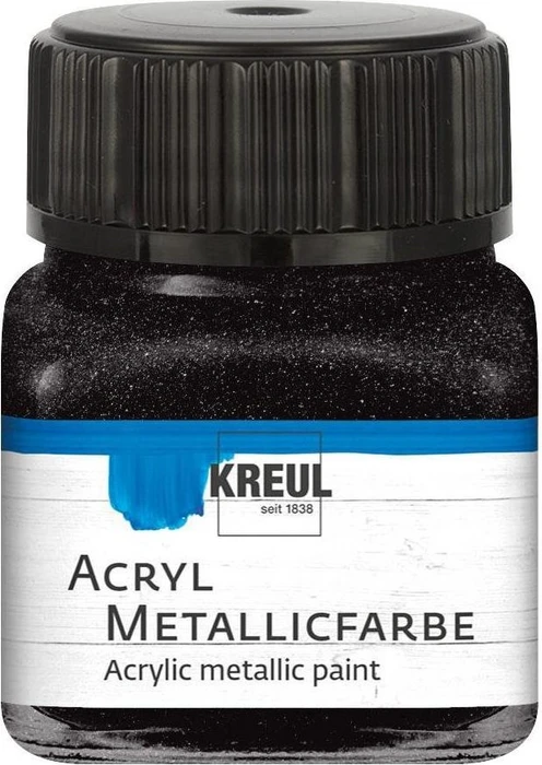 Kreul Acryl Metallicfarbe, schwarz, 20ml