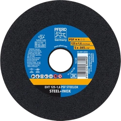 Pferd EHT 125-1.6 PSF STEELOX Trennscheibe, 125x1.6x22.23mm, 25 Stück