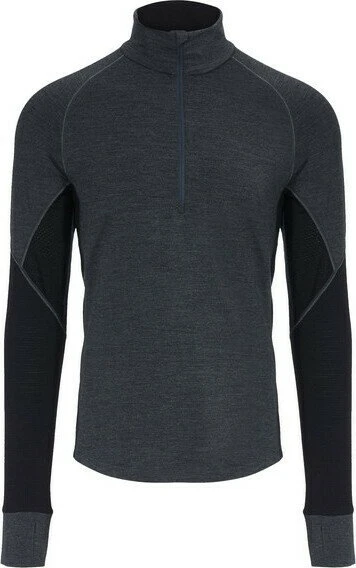 Icebreaker BodyfitZONE 260 Zone Half Zip Funktionsshirt langarm jet heather/black (Herren)