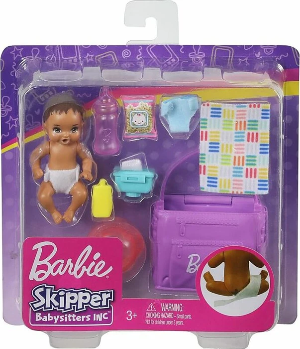 Mattel Barbie - Skipper Babysitters Inc. Wickel-Baby Puppe Spielset