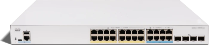 Cisco Catalyst 1300X Rackmount Gigabit Managed Switch, 24x RJ-45, 4x SFP28, 740W PoE++