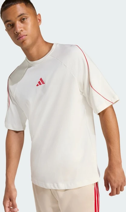 adidas Stadium T-Shirt kurzarm off white/pure ruby (Herren)
